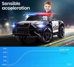 ROVO KIDS Ride-On Car Mustang Children Police Patrol Electric Toy w/ Remote Control Black/White V219-TOYROTRVCK1B