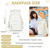 14-inch Laptop Backpack Waterproof Lightweight Daypack for School University, Compatible with Girls V1188-MS-325-0797