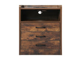 Levede Bedside Table USB Charger Outlet LED Oak NI1048-OA