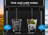Devanti Water Cooler Dispenser 22L Bench Top Chiller Purifier Filter Hot Cold Black WD-COM-BT533-22BP-2FT-BK