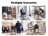 Artiss Mobile Lectern Podium Stand with Storage Shelf Height Adjustable Laptop Desk Black & Walnut LPS-HY02-125-BK