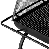 Grillz Fire Pit BBQ Grill Outdoor Fireplace Steel FPIT-BBQ-9168-BK