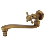 Antique Garden Faucet with Extended Spout Antifreezing Copper Wall Mount Single Cold Water Tap for V1294-YM0706-3112230063012