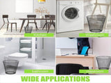 Round Wastepaper Basket, Wire Mesh Desk Metal Can Recycling Can Garbage Container for Bedroom V1192-AZ-W-17877
