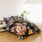 Soft Floral Leaf Comforter Set, King Size, Quilted Bedding with Pillowcases V745-MAB010953AJ3