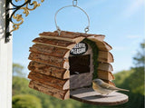 5.9 Inch Handmade Wooden Outdoor Birdhouse for Red Sparrow, Hanging Garden Birdhouse for Viewing, V1366-AZ2-W-26945