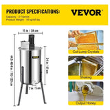 VEVOR 3/6 Frame Electric Honey Extractor Beekeeping Stainless Steel W/ 3 Legs V952-SXXDDYMJ000000001V3