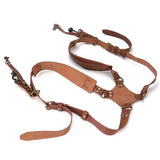 Camera Strap Leather Double Shoulder Harness Strap Photography Accessories for DSLR CamerasBrown V1294-YM0901-3117200124012