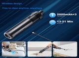 Portable Cordless Handheld Vacuum Cleaner - 16000Pa Suction, 3x2000mAh Battery, Multiple V888-ELOSUNG29820