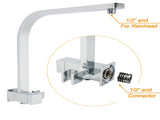 WELS Chrome 2in1 10" Square Rain Shower Head Handheld Spray Diverter Wall Arm Mixer Set V1233-A702ROHS002M4CKSS110KSQ201CR