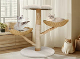 Solid Wood Cat Tree with 3 Branches & Baskets V767-P-XM1668
