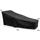 Sun Lounger Cover Waterproof Windproof 210D Oxford Fabric Black, 208 x 76 x 41 cm V1189-WXF-521-0006