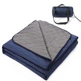 200 x 140cm Navy Blue Large Double Layer Waterproof Thick Fleece Camping Blanket Picnic Mat, V888-ELOSUNG52293