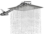 High Pressure 12 Inch Showerhead with 11 Inch Extension Arm Teflon Tape Stainless Steel Square V1294-YM0901-H39727