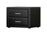 Artiss Bedside Table 2 Drawers Side Table Leather - CADEN Black BFRAME-E-BSIDE-BK