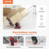 Stair Climbing Cart Heavy Duty Folding Hand Truck Dolly 118 kg 10 Wheels V952-TCSPLCYS260LDSY04V0