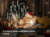 Flameless Floating Candles with Wand30 Pcs Magic LED Hanging Taper CandlesFlickering Battery V1107-129-58641