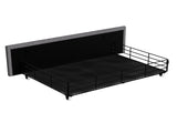 Levede King Bed Frame Fabric Storage Drawer LED USB BF1068-K