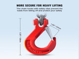 Chain Sling, 10 mm x 300 cm Chains with Hooks, G80 Engine Chain Hoist Lifts, 8 Ton/8344 kg V952-DGDLHHMGFH1JVNVOQV0