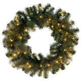 Christabelle 61cm Christmas Wreath LED Lights Glittery Gold Pine Front Door Decoration Ornament 112_SENGG61