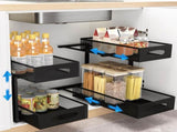 CARLA HOME 2 Pack Under Sink Organizer Pull Out Sliding Cabinet Storage Shelf with Height Adjustable V178-36329