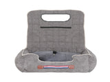 Large Cozy Dog Car Booster Double-Side Cushion Pet Travel Bed with Adjustable Strap V767-P-XD124