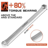 HORUSDY 8Pc Extra Long Aviation Spanner Set Double Ring Wrench 8-24mm 12 Point V465-81160