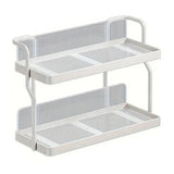 Two-Tier Kitchen Storage Rack Organizer in White with Removable Trays, 30.5x12.2x20.3cm V178-59221