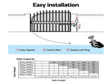 LockMaster Single Swing Gate Opener 20W Full Solar Power Automatic GO-SWING-M01-20W-SOLAR