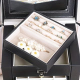 Women's Multi-functional Jewelry Box Built-in Mirror, Multi-layer Drawer Storage, Side Hooks to V1232-SSSNH005