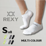 8X Rexy Seamless Sport Sneakers Socks Small Non-Slip Heel Tab MULTI COLOUR V274-GM-RXSPSK-S8-MUT