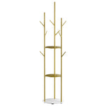 Levede Coat Rack Clothes Stand 8 Hook Organizer Gold DH1050-GD