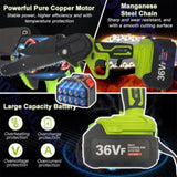 36V 3000W Mini Cordless Chainsaw 2X Battery-Powered Wood Cutter Rechargeable V201-FDZ0036GR8AU