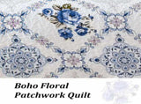 Rich white blue Elegant 3 Pc Bedspread & Pillow Cover Set V745-AC090445Q13U