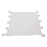 Throw Blanket White 90x90cm Cotton Knitted Pom Pom Throw Blanket for Sofa Bed Car Camping V1294-YM0901-180712ZQ06-3