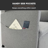 FORTIA Electric Armchair Recliner, Single Fabric Chair, Grey V219-HELMCRFO5GYA