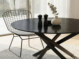 Round Marble-Effect Table-Black V264-DNT-410C-BLK-11M