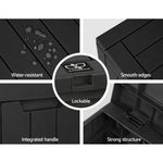 Gardeon Outdoor Storage Box 118L Container Lockable Indoor Garden Toy Tool Shed Black OSB-C-118L-BK