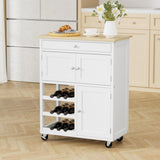 Artiss Kitchen Island Trolley Rolling Serving Cart Storage Cart Drawer Cupboard FUR-S-KI-67-WH