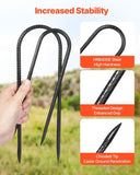 VEVOR 254 mm 12 Pack Rebar Stakes Heavy Duty U Shape Galvanized Ground Anchors V952-LWDDUX102INC9VPD6001V0