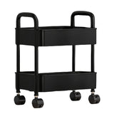 Rolling Storage Cart with Handle, 3 Tier Mobile Organizer Rack, Wheeled Utility Trolley for Kitchen V1370-AZ4-22822