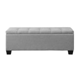 Artiss Storage Ottoman Blanket Box 97cm Button Linen Grey OTM-BT-LINEN-LI-GY