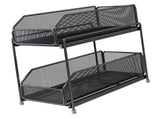 Pull Out Cabinet Organizer 2 Tier Carbon Steel Mesh Large Capacity Easy Maintenance Sliding Basket V1294-YM0706-3118230202312