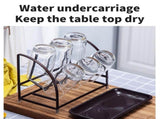 Stand-Up Drying Rack, Glass Bottle Dispenser, Countertop Baby Bottle Drying, With Sewerage Tray, V1366-AZ2-W-12565