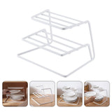 Multi Layer Iron Dish Rack for Kitchen Countertop Storage White V1192-AZ-W-32437