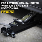 Hydraulic Floor Jack 2.5T Trolley Low Profile Car Track Quick Lifting 85-385mm V465-86529