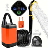 Portable Outdoor Shower Self-Priming Shower Rechargeable Shower Pump Camping - Orange - Size 6000amh V1102-132-99912-ORG-6000AMH