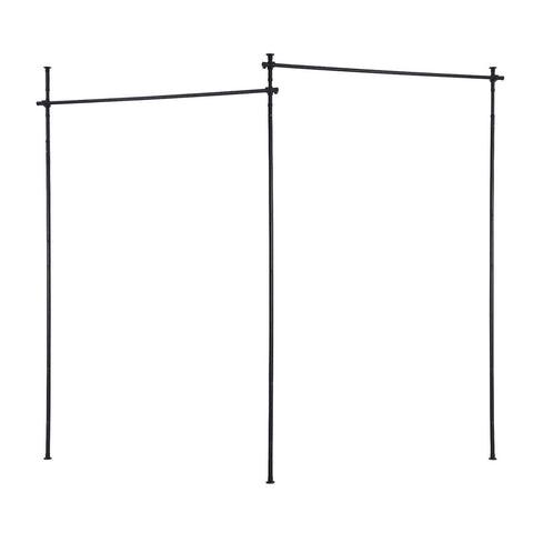 Artiss Room Divider Curtain Rod Extendable Black RD-E-MET-5R-BK