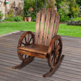 Gardeon Wagon Wheels Rocking Chair - Brown ODF-WAGON-ROCK-CC