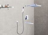 8" Rain Shower Head Straight Wall Arm Mixer Set Wall Bath Spout Outlet Tap V63-826331